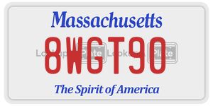 8WGT90 license plate in Massachusetts