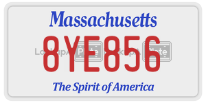8YE856  license plate in MA