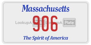 906 license plate in Massachusetts