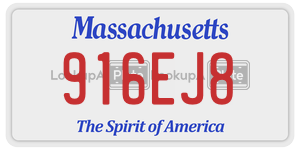 916EJ8  license plate in MA