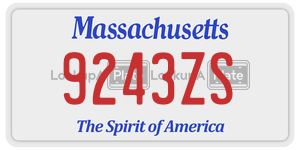 9243ZS license plate in Massachusetts