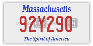 92Y290 license plate in Massachusetts