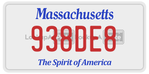 938DE8 license plate in Massachusetts