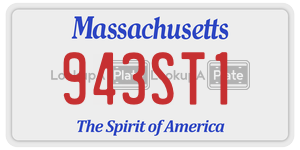 943ST1 license plate in Massachusetts