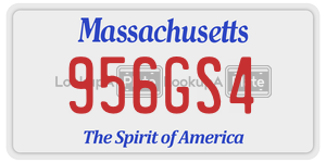 956GS4  license plate in MA