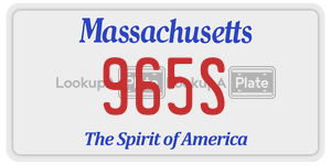 965S  license plate in MA
