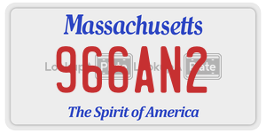 966AN2 license plate in Massachusetts