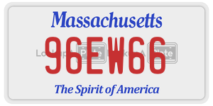 96EW66 license plate in Massachusetts