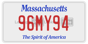 96MY94 license plate in Massachusetts