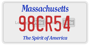 98CR54  license plate in MA