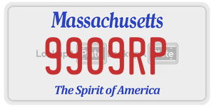 9909RP license plate in Massachusetts