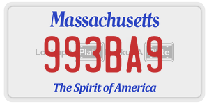 993BA9  license plate in MA