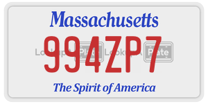 994ZP7 license plate in Massachusetts