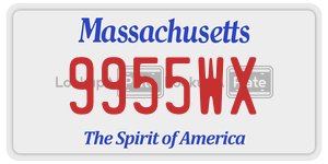 9955WX license plate in Massachusetts