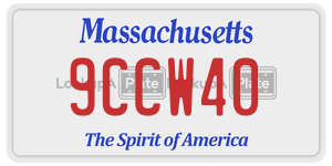 9CCW40 license plate in Massachusetts