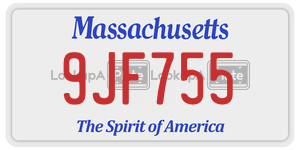 9JF755 license plate in Massachusetts
