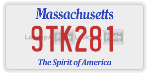 9TK281 license plate in Massachusetts