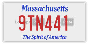 9TN441 license plate in Massachusetts