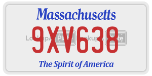 9XV638 license plate in Massachusetts