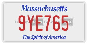 9YE765 license plate in Massachusetts