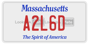 A2L6D license plate in Massachusetts