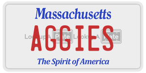 AGGIES license plate in Massachusetts