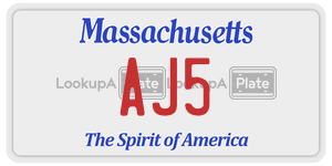 AJ5 license plate in Massachusetts