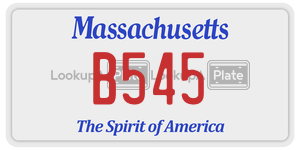 B545 license plate in Massachusetts