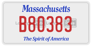 B80383 license plate in Massachusetts