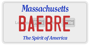 BAEBRE license plate in Massachusetts