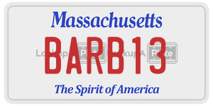 BARB13 license plate in Massachusetts