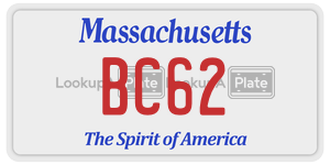 BC62  license plate in MA
