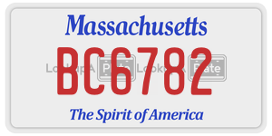 BC6782 license plate in Massachusetts