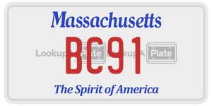 BC91  license plate in MA