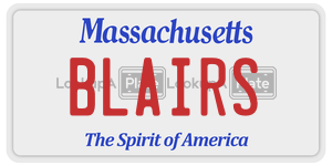 BLAIRS  license plate in MA