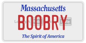 BOOBRY license plate in Massachusetts