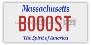 BOOOST license plate in Massachusetts