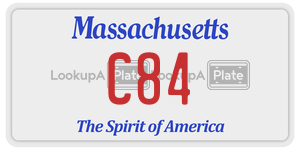 C84 license plate in Massachusetts