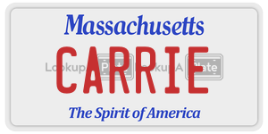 CARRIE license plate in Massachusetts