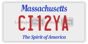 CI12YA license plate in Massachusetts