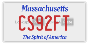 CS92FT license plate in Massachusetts