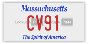 CV91 license plate in Massachusetts