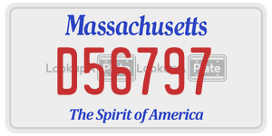 D56797 license plate in Massachusetts