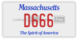 D666  license plate in MA