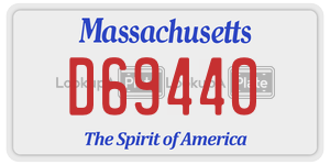 D69440 license plate in Massachusetts