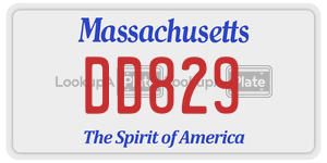 DD829 license plate in Massachusetts