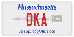 DKA license plate in Massachusetts