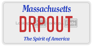 DRPOUT license plate in Massachusetts