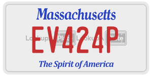 EV424P license plate in Massachusetts