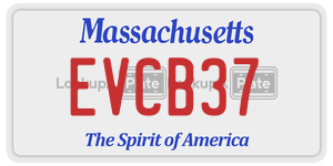 EVCB37 license plate in Massachusetts